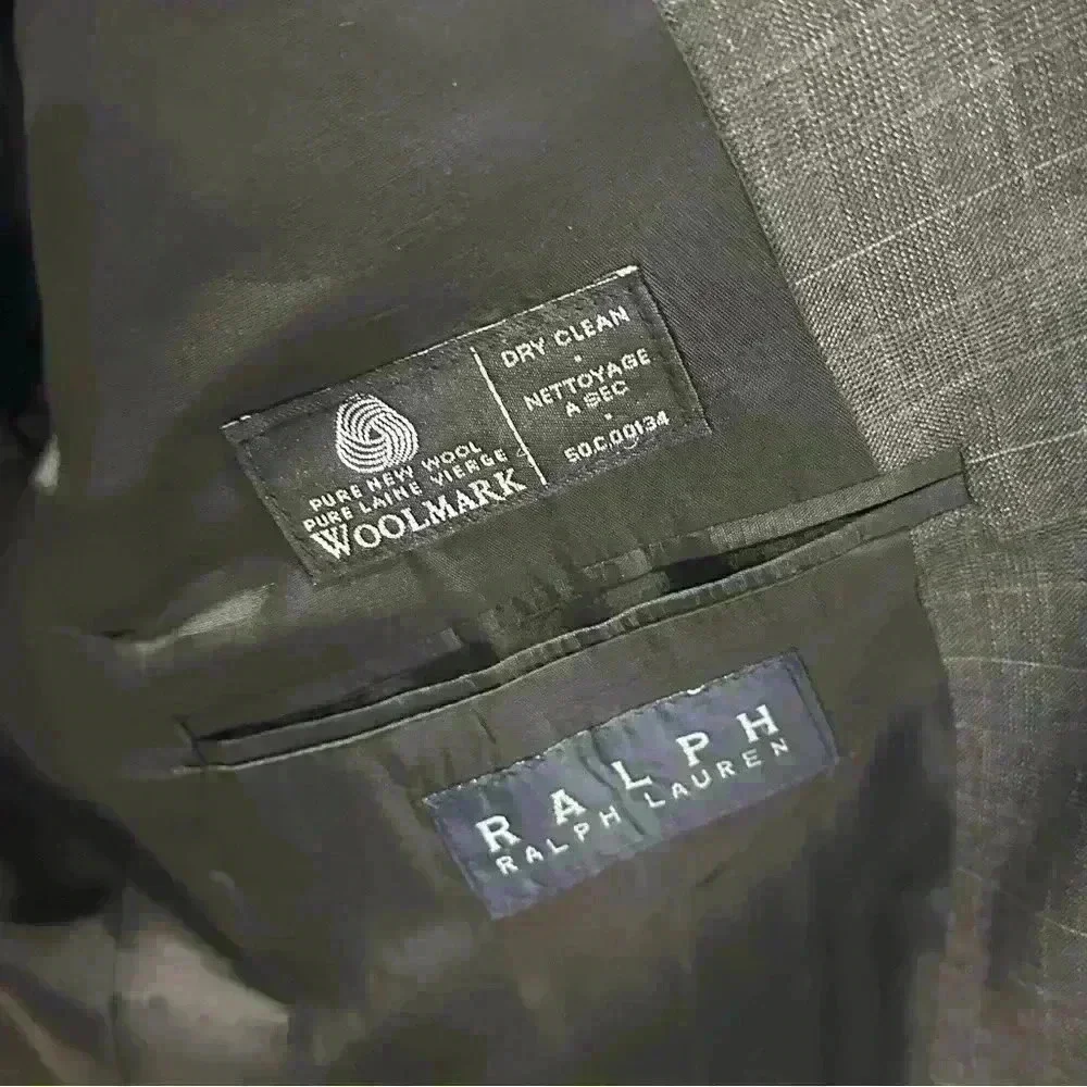 100% Wool Polo Ralph Ralph Lauren Woolmark Gray Mens Size 42R Jacket Blazer